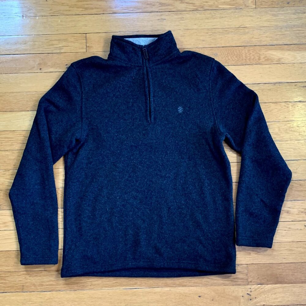 IZOD Quarter Zip Men's Pullover Sweater | Dark Grey | S